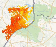 Temperatura powierzchni ziemi 27.07.2014 powiat hajnowski | Land Surface Temperature 27.07.2014 Hajnówka county