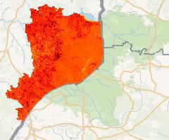 Temperatura powierzchni ziemi 24.05.2014 powiat hajnowski | Land Surface Temperature 24.05.2014 Hajnówka county